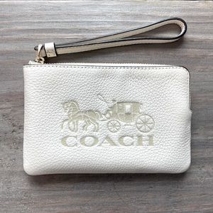 Winter white Coach wristlet (NWOT)